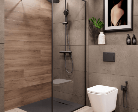 Brodzik prysznicowy prostokątny Invena Trend Alvero 90 × 120 cm, czarny, slim