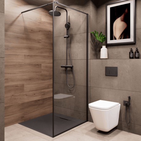 Brodzik prysznicowy prostokątny Invena Trend Alvero 90 × 120 cm, czarny, slim #1