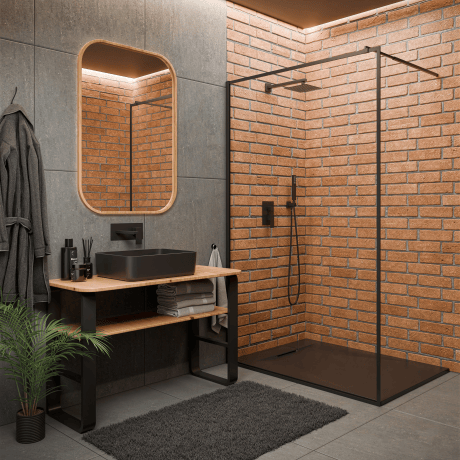 Brodzik prysznicowy prostokątny Invena Trend Alvero 90 × 120 cm, czarny, slim #4