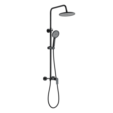 Zestaw prysznicowy z baterią Invena Rikia, czarny, deszczownica 22,5 cm #3