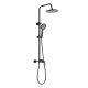 Zestaw prysznicowy z baterią Invena Rikia, czarny, deszczownica 22,5 cm #3