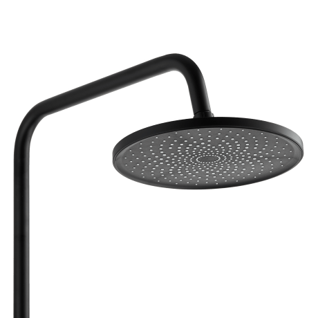 Zestaw prysznicowy z baterią Invena Rikia, czarny, deszczownica 22,5 cm #6
