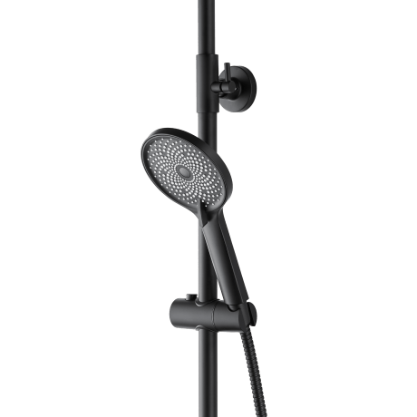 Zestaw prysznicowy z baterią Invena Rikia, czarny, deszczownica 22,5 cm #7