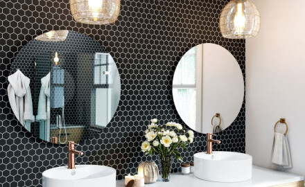 Bateria umywalkowa Glamour miedź