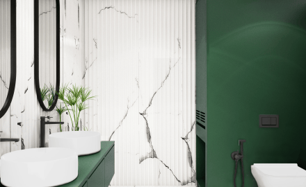 Wysoka bateria umywalkowa Glamour czarna