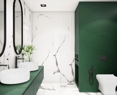 Wysoka bateria umywalkowa Glamour czarna