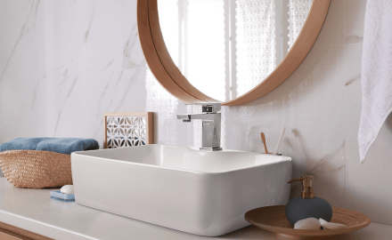 Bateria umywalkowa Paros chrom
