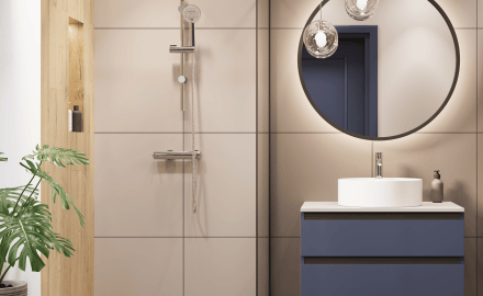 Bateria umywalkowa Invena Trend Kalitea, jednouchwytowa, chrom, z korkiem click-clack
