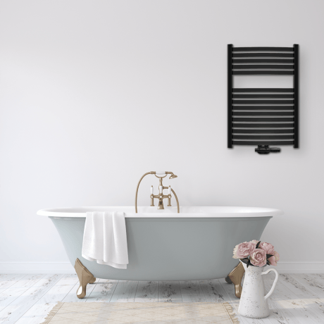 Grzejnik łazienkowy drabinkowy czarny z akcesoriami #3