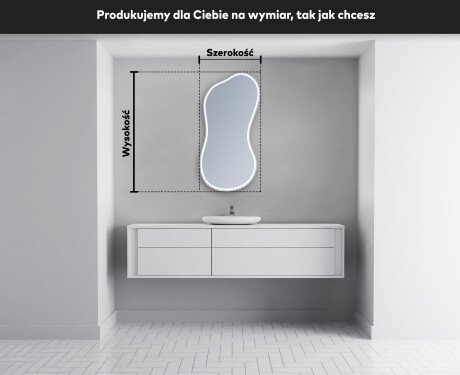 Lustro LED nieregularne z oświetleniem na ścianę K223 #4