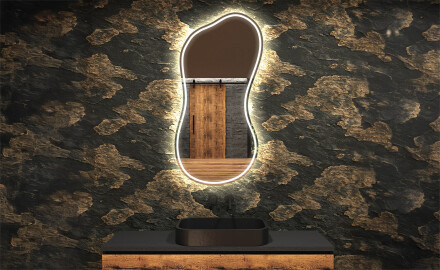 Lustro LED nieregularne z oświetleniem na ścianę K223