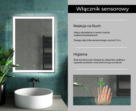 Prostokątne Lustro Łazienkowe Podświetlane LED01 #7