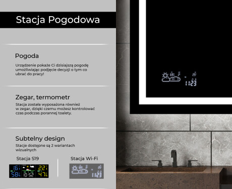 Prostokątne Lustro Łazienkowe Podświetlane LED15 #5