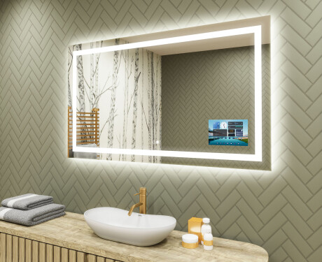 Prostokątne Lustro Łazienkowe Podświetlane L15 120x80cm - SmartScreen, DualColor