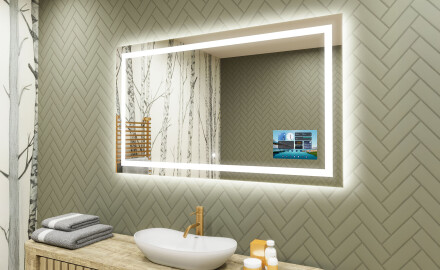 Prostokątne Lustro Łazienkowe Podświetlane L15 120x80cm - SmartScreen, DualColor