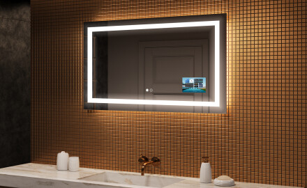 Prostokątne Lustro Łazienkowe Podświetlane L15 120x80cm - SmartScreen, DualColor, Mata grzewcza