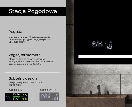 Prostokątne Lustro Do Łazienki Podświetlane LED23 #5