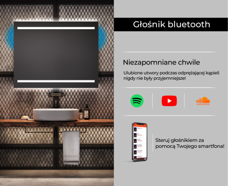Prostokątne Lustro Do Łazienki Podświetlane LED23 #6