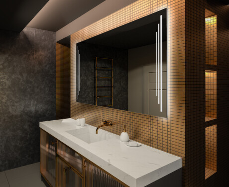 Prostokątne Lustro Łazienkowe Z Podświetleniem LED27