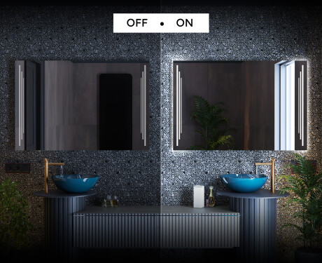 Prostokątne Lustro Łazienkowe Z Podświetleniem LED27 #3