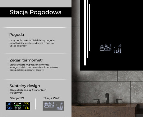 Prostokątne Lustro Łazienkowe Z Podświetleniem LED27 #5