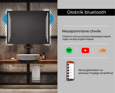 Prostokątne Lustro Łazienkowe Z Podświetleniem LED27 #6