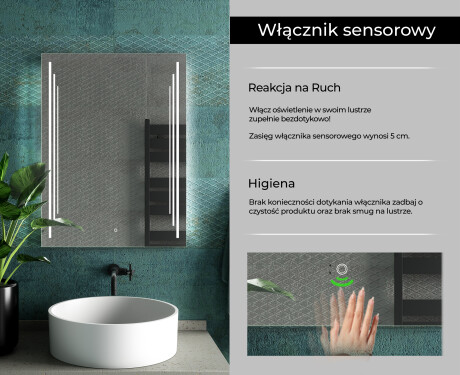 Prostokątne Lustro Łazienkowe Z Podświetleniem LED27 #7