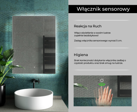 Nowoczesne Lustro Łazienkowe Podświetlane LED58 #6
