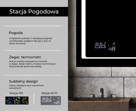 Prostokątne Lustro Łazienkowe Podświetlane LED61 #5