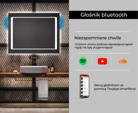 Prostokątne Lustro Łazienkowe Podświetlane LED61 #6