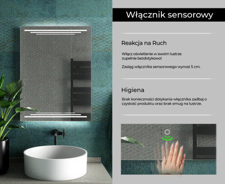 Lustro Łazienkowe Prostokątne Podświetlane LED75 #7