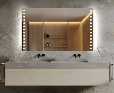 Prostokątne Lustro LED Na Baterie Podświetlane L06  Do Łazienki