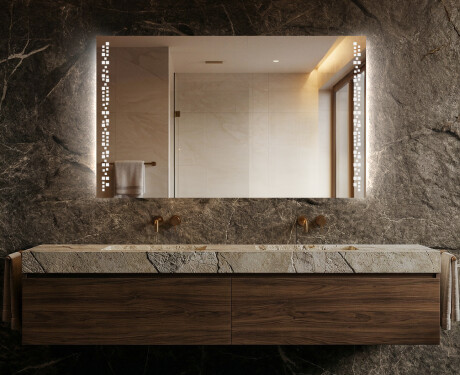 Prostokątne Lustro LED Na Baterie Podświetlane L38  Do Łazienki