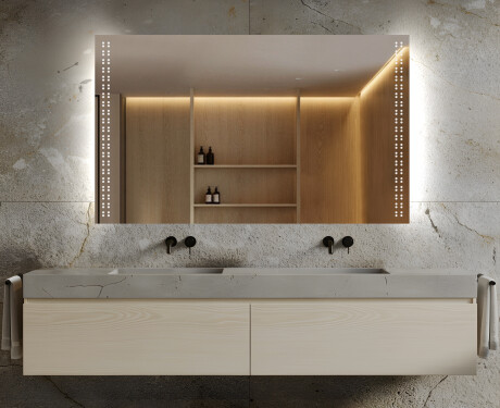 Prostokątne Lustro LED Na Baterie Podświetlane L55  Do Łazienki