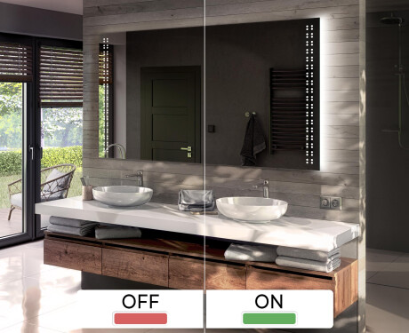 Prostokątne Lustro LED Na Baterie Podświetlane L55  Do Łazienki #3