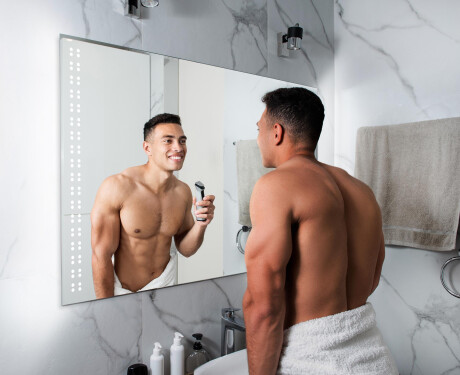 Prostokątne Lustro LED Na Baterie Podświetlane L55  Do Łazienki #6