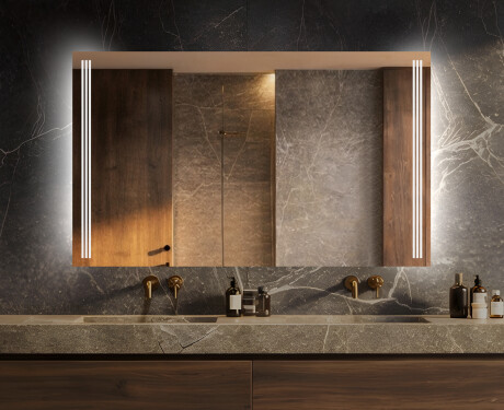 Prostokątne Lustro LED Na Baterie Podświetlane L131  Do Łazienki