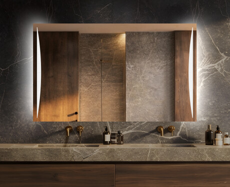 Prostokątne Lustro Podświetlane LED Na Baterie L135