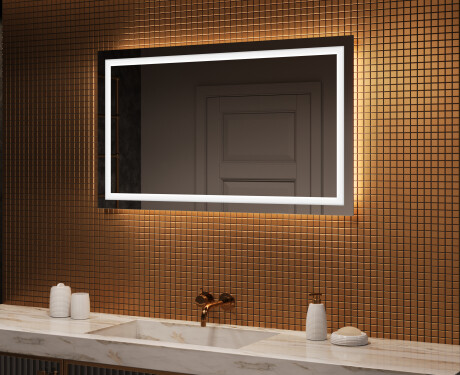 Prostokątne Lustro Łazienkowe Podświetlane 120x70cm z zimną barwą LED 7000K, ciepłą barwą 3000K lub barwą neutralną 4500K