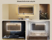 Prostokątne Lustro Łazienkowe Podświetlane 120x70cm z zimną barwą LED 7000K, ciepłą barwą 3000K lub barwą neutralną 4500K #2