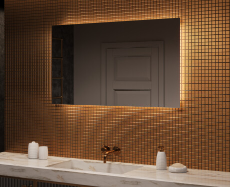 Prostokątne Lustro Łazienkowe Podświetlane 120x70cm z zimną barwą LED 7000K, ciepłą barwą 3000K lub barwą neutralną 4500K