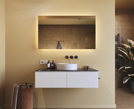 Prostokątne Lustro Łazienkowe Podświetlane 120x70cm z zimną barwą LED 7000K, ciepłą barwą 3000K lub barwą neutralną 4500K #8