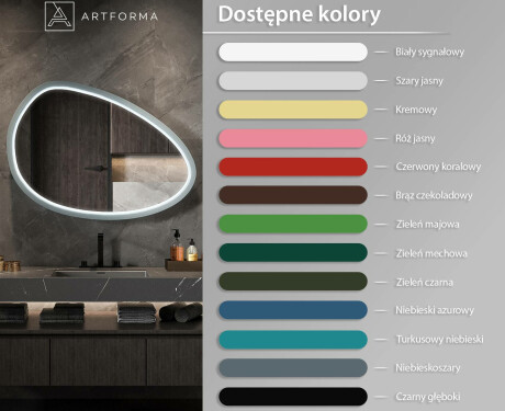 Asymetryczne lustro LED z lakierowaną ramą MDF L310 #3