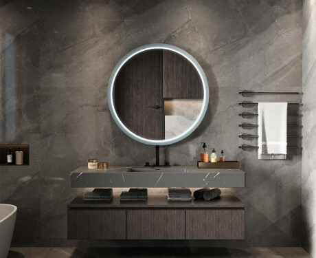 Lustro LED okrągłe w lakierowanej ramie MDF L306 #2