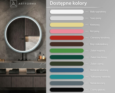 Lustro LED okrągłe w lakierowanej ramie MDF L306 #3