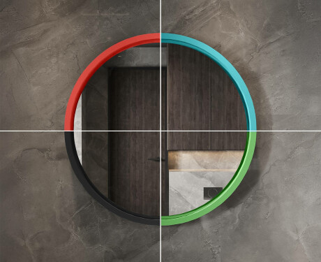 Lustro LED okrągłe w lakierowanej ramie MDF L306 #7