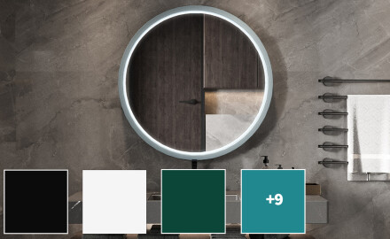 Lustro LED okrągłe w lakierowanej ramie MDF L306