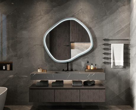 Romboidalne lustro LED w lakierowanej oprawie MDF L309 #2