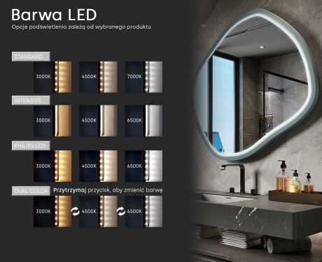 Romboidalne lustro LED w lakierowanej oprawie MDF L309 #5