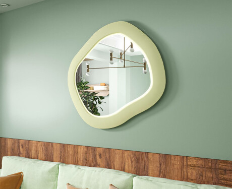 Designerskie lustro LED MDF w geometrycznym kształcie L309